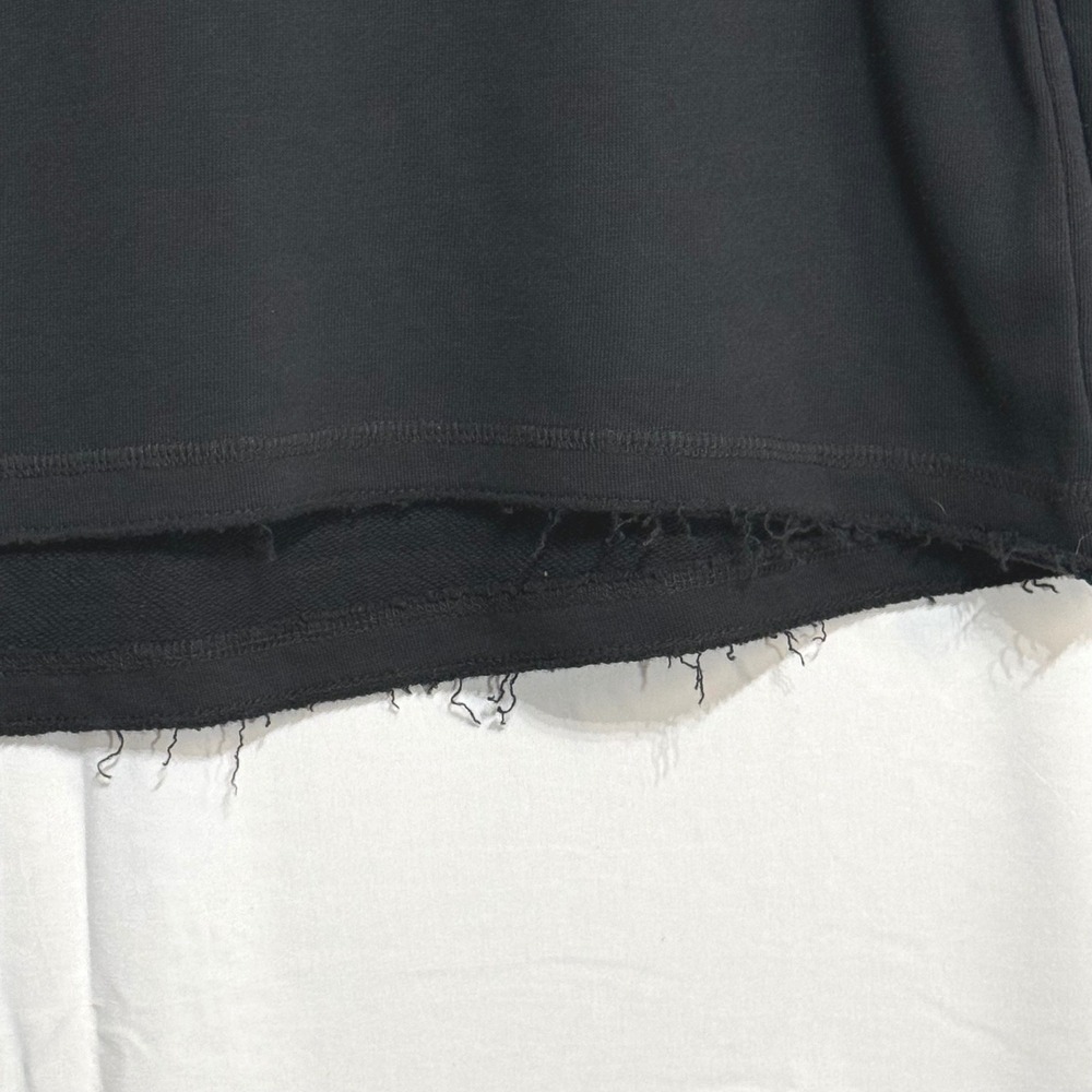Alternative Apparel‎ Black Raglan Sweatshirt High Low Raw Hem Large Womens NWOT - Picture 5 of 11